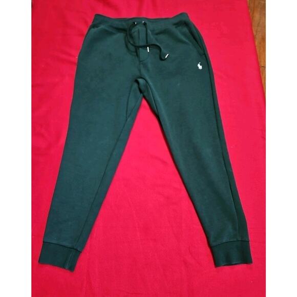 Polo Ralph Lauren Joggers Pants Mens Medium Dark Green Sweatpant Pony Logo - Picture 1 of 8